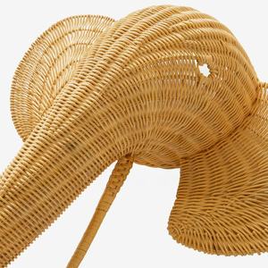 Décoration murale en rotin naturel fait main, tête d'éléphant pour enfant, art animalier tissé, écologique, ornement pour chambre d'enfant - Product Image 2