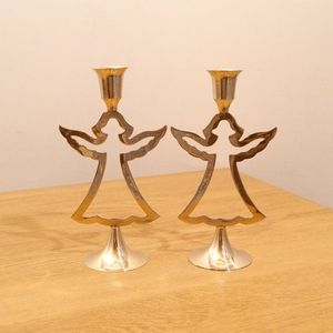 Elegante Portavelas de Latón Hecho a Mano con Acabado Antiguo, Estilo Vintage, Pieza Decorativa para Centro de Mesa en Hogar u Hotel - Product Image 1