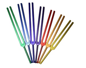 Diapasones de Colores de Chakra Radicales - Seguridad, Sexualidad, Ego, Amor, Confianza con Estuche. - Product Image 1