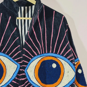 Women's Eco-Friendly Breathable 100% Cotton Anti-Wrinkle Quick-Dry Quilted <b>Kantha</b> Sanganeri Jaipuri Autumn Winter <b>Jacket</b> Floral - Product Image 2