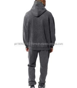 Ensemble de survêtement en molleton de coton léger uni pour homme, streetwear personnalisé, pantalon de survêtement, sweat-shirt, taille plus, vente en gros pour l'hiver - Product Image 6