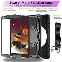 Casing iPad 10.2 (2019-2021) B Max Shockproof Rugged, Ramah Anak, Anti-Gores, dengan Penyangga Putar dan Tali Pegangan