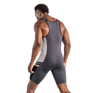 Combinaison de lutte unisexe jaune ajustée 100% polyester extensible imprimée par décharge 140g, vêtement de sport de combat une pièce taille adulte - Product Image 2