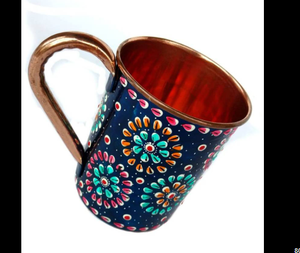 Vaso de Cobre Puro Premium con Diseño Paisley, Hecho a Mano, Vaso de Cobre para Beber, Vaso de Agua Ayurvédico Tradicional, Decorativo - Product Image 3