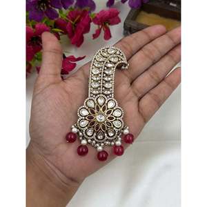 Indian Bridal Gold Plated Lavesh Mala and Kalangi Combo Earring <b>Set</b> - Product Image 2