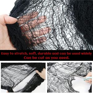 Set di 5 Decorazioni Spaventose per Halloween, Tessuto in Garza Nera per Interni ed Esterni, Tappeto in Garza per Halloween Spettrale - Product Image 2