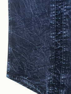 Chemise en jean slim pour homme, manches longues, col rabattu, style décontracté, imprimé délavé, en coton tissé, infroissable, toutes saisons - Product Image 5