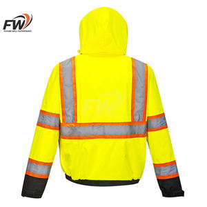 Vêtements de travail haute visibilité pour hommes, veste de travail réfléchissante de sécurité, veste d'hiver de chantier - Product Image 3