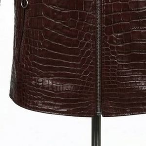 Chaqueta de Cuero Genuino de Moda al por Mayor con Cremallera, Precio de Mayoreo, Chaqueta de Cuero PU de Color Sólido para Invierno - Product Image 6