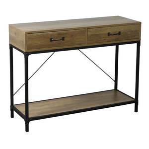 Space Saving Iron Console <b>Table</b> with Rock Slab Edge Folding Mechanism for Small Apartment Furniture - Product Image 2