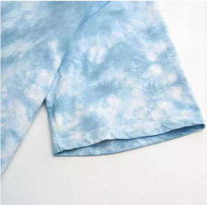 Fashion <b>Tie</b>-<b>dye</b> Pattern Short-sleeved <b>T</b>-<b>shirt</b> for Teenagers Round Neck Popular Style Casual <b>T</b>-<b>shirt</b> Wholesale - Product Image 3