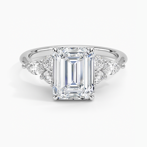 Anillo SOJ 043 Corte Esmeralda Plata 925 Luxe Nadia Bañado en Rodio Anillo de Aniversario de Bodas 2ct Moissanita Certificado GRA - Product Image 1