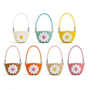 Bolso de Hombro Tejido con Diseño de Margarita, Mini Bandolera para Muñecas, Juguetes de Peluche, Accesorios para Muñecas, Bolso Estilo Paja para Niñas, Regalo de Viaje - Product Image 2