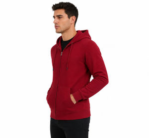 Custom Regular Fit Men Full Face <b>Zip</b> <b>up</b> Hoodie Heavyweight 100% Cotton Streetwear Breathable Winter Zipper Hoodie - Product Image 4