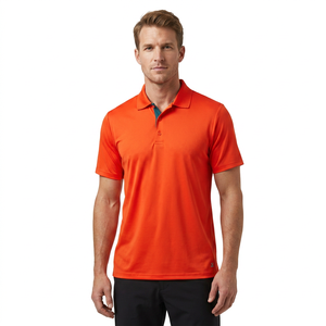 Polo Rojo de Manga Corta para Hombre, Color Sólido, Tejido de Punto de Secado Rápido, Estilo Casual - Product Image 2