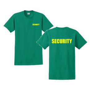 เสื้อยืดคอตตอน 100% สีขาวสำหรับผู้ชาย พิมพ์ลายโลโก้แบบกำหนดเองคุณภาพสูง สำหรับเจ้าหน้าที่รักษาความปลอดภัย ขายส่งเสื้อยืดสำหรับเจ้าหน้าที่รักษาความปลอดภัย - Product Image 1