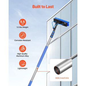 Kit palo per la pulizia del pannello solare allungabile di 12FT 65.6FT tubo 180 gradi testina spazzola per la casa finestra esterna Caravan Deck - Product Image 5
