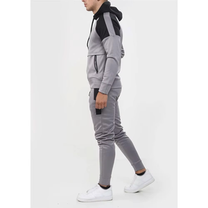 Conjunto de Sudadera con Capucha y Pantalón de Chándal para Hombre, Cortavientos, con Lavado Ácido y Bloques de Color Camuflaje, Venta al por Mayor, Ropa Deportiva Casual Personalizada - Product Image 3