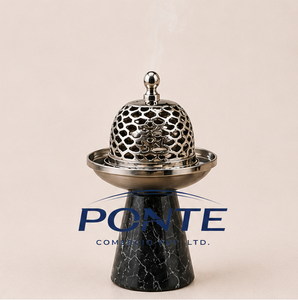 New Modern Marble Base <b>Bakhoor</b> Burner Silver Metal Lid Spring Eco-Friendly Elegant <b>Oud</b> Home Fragrance Spiritual Aromatherapy - Product Image 5