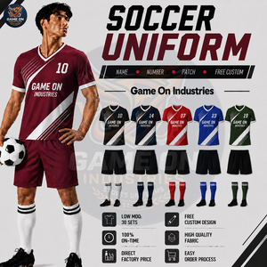 2026 Custom Sublimated Soccer Uniform Set Football Jersey and Shorts with Matching <b>Socks</b> Team Wear Wholesale Factory Price - Product Image 3