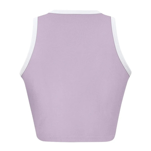 Camiseta sin mangas para mujer, transpirable, de punto, ecológica, de secado rápido, con cuello redondo, informal, corta, acanalada, básica - Product Image 2