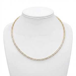 Collar de Diamantes Cultivados en Laboratorio con Corte Brillante Redondo, Claridad DEF VS VVS, Certificado IGI, Oro Sólido de 10K, 14K, 18K - Product Image 1