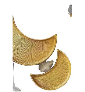 Utensilios de cocina Bandeja de fundición de aluminio decorativa en forma de Luna Decoración para el hogar Juego de 3 bandejas antiguas de latón de alta calidad - Product Image 1