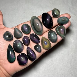 ขายส่งหินออบซิเดียนสีรุ้งธรรมชาติแบบคาโบชอง |   อัญมณีออบซิเดียนสีรุ้งแบบหลวมสำหรับทำเครื่องประดับ |   ขัดเงาแบบผสมผสาน - Product Image 4
