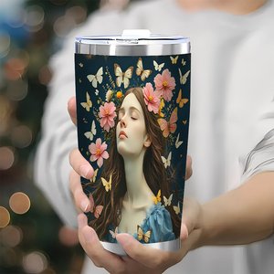 Stainless Steel Tumbler 20oz Double Wall Glossy Finish Reusable Drink <b>Cup</b> For Home Daily Use - Product Image 3