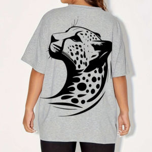 Camiseta de Verano Personalizada a la Moda, Holgada, de Algodón y Elastano, Cuello Redondo, Hombros Caídos, Manga Media, con Botones, para Mujer - Product Image 3