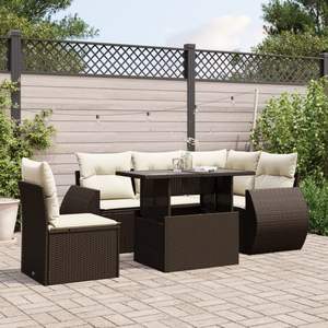 Conjunto de Sofás Modulares Grandes de Ratán PE Marrón para Jardín, Muebles Modulares Elegantes para Exteriores - Product Image 1