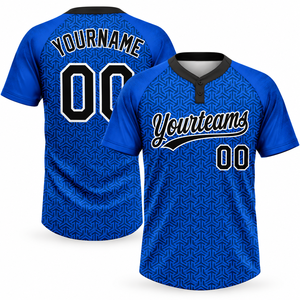 Maillots de baseball personnalisés en sublimation, à deux boutons, anti-transpiration, 100 % polyester, antibactériens, pour équipes (vente en gros) - Product Image 2