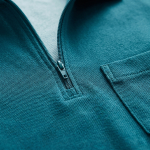 Polos Personalizados con Cierre de Cremallera para Hombre, con Bolsillo, Corte Ajustado Informal, Transpirables, Mezcla de Algodón, Deportivos - Product Image 6