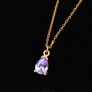 Colgante de plata de ley 925 chapado en oro con amatista, collar minimalista, regalo, colgante de amatista, joyería curativa para mujer - Product Image 4