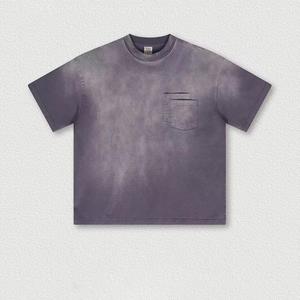 Camiseta Blanca para Hombre, Personalizable con Logotipo, Estilo Vintage, Lavado Ácido, Talla Grande, Algodón de Alta Calidad - Product Image 1