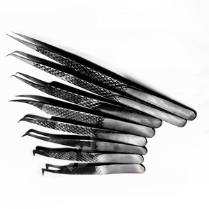 แหนบต่อขนตา RMI รุ่นใหม่มาแรง สีดำ พลาสมา ชิน แบบ 5 แฉก 45 องศา / แหนบปลายตรง ชุดเซ็ต - Product Image 4