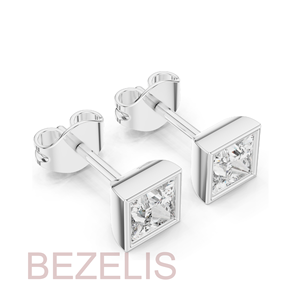 Pendientes de Diamantes CVD Creados en Laboratorio, Corte Princesa, Oro Rosa, Certificados VVS VS, Joyería Fina para Mujer, Ideal para Regalo o Fiesta - Product Image 4