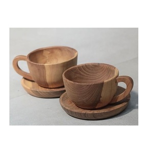 Eco Friendly Wooden Mug Handmade Solid Wood Coffee Cup Natural Finish Rustic Style Drinkware for Cafe Dining - Product Image 1