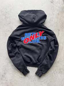 **Custom Chenille Patch <b>Full</b> <b>Zip</b> Hoodie Heavyweight Cotton Varsity Streetwear Hoodie with Multi Logo Applique OEM ODM <b>Hoodies</b> - Product Image 2