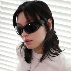 89238 New Trendy Personality Y2K Sports Cycling Shades Designer Custom Logo Round Frame Vintage Women Men UV400 <b>Sunglasses</b> 2024 - Product Image 3