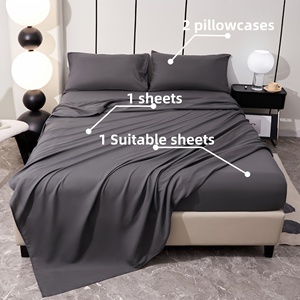 Ensemble de draps en microfibre brossée ultra douce 4 pièces, 1 drap plat, 1 drap-housse, <span class=keywords><strong>2</strong></span> taies d'oreiller, résistant aux plis, personnalisé, vente en gros pour la maison et l'hôtel - Product Image 2