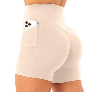 Girls Women Clothing Summer Custom logo Candy Shorts Women Low-waisted Hot Pant Hip Lifting Spandex Women Booty Biker Gym Shorts - Product Image 1