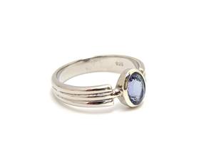 Anillo de Plata con Tanzanita Natural, Anillo de Piedra de Nacimiento de Diciembre, Regalo de Cumpleaños, Aniversario, para Damas de Honor, Anillo Unisex - Product Image 2