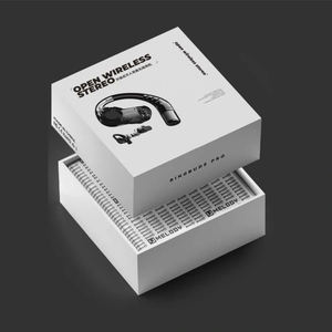 Caja de Embalaje para Auriculares de Papel Ecológico y Duradero con Logotipo Personalizado en Relieve, Recubrimiento UV, Bandeja de Plástico con Inserto de Lámina Dorada - Product Image 2