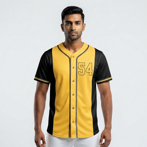 <b>Men's</b> Baseball Jersey Short Sleeve <b>Men</b> Baseball Jerseys Full Button Sublimated Printed <b>Men</b> Baseball Jersey - Product Image 6