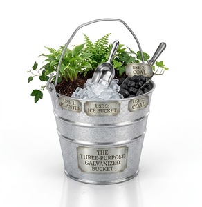 2 Quart Galvanized Iron Pail Farmhouse Metal Bucket - Product Image 5