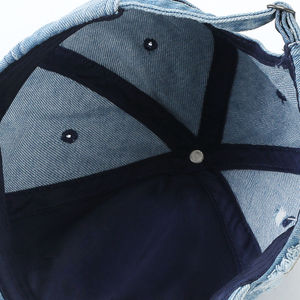 Casquette de baseball vintage classique en coton, style trucker, avec boucle métallique réglable, effet vieilli, imperméable, en jean délavé - Product Image 4