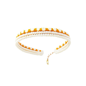 Traditional Flower Crown with White Bead Maatil - Product Image 2