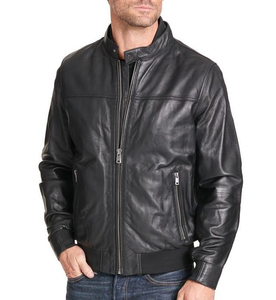 Classic Biker Style Genuine Leather Jackets Durable Sophisticated Breathable Coated Cow Skin Bomber Comfortable Jacket <b>Men</b> - Product Image 3