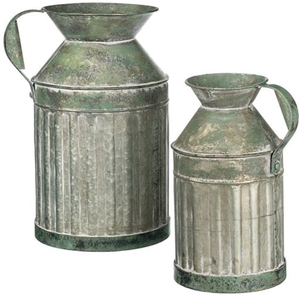 Bidon à lait en métal galvanisé au design traditionnel, très tendance, avec poignée, écologique et personnalisable en taille, forme et couleur - Product Image 6